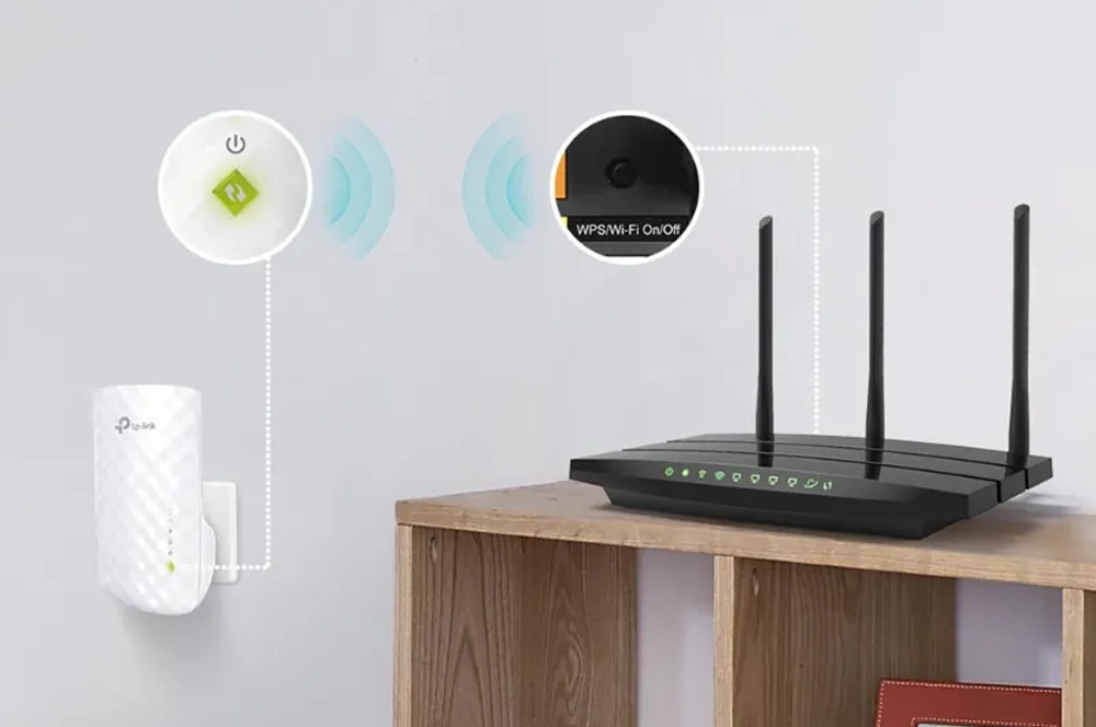 WiFi extender a router.